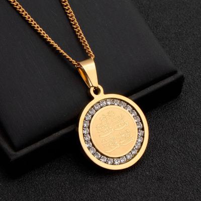 China CLASSIC Custom 18k Gold Plated Stainless Steel Angel Necklace Pendant Men Style Pendant Necklace for sale