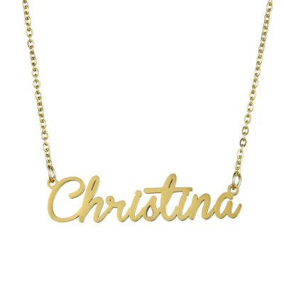 China Best Selling Customized CLASSIC DIY Name Letter Pendant Necklace Personalized Stainless Steel Letter Necklace for sale