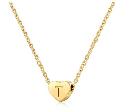 China CLASSIC Gold Heart Initial Necklace 14K Gold Filled Handmade Tasty Personalized Letter Heart Choker Necklace Gift For Women Necklace for sale