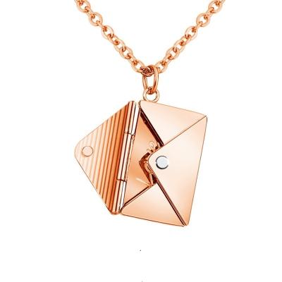 China CLASSIC factory direct wholesale stainless steel love letter necklace, envelope pendant pendant necklace for sale