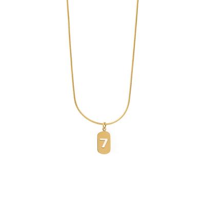 China 2022 New K Gold Snake Bone Chain 7 Brand Female Cold Wind 18k Gold Clavicle Chain CLASSIC Simple Simple Lucky Necklace Pendant for sale