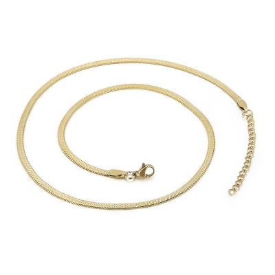 China CLASSIC Fashion Women Silver Black Chain Jewelry Custom Gold Plated Stainless Steel Snake Chain Necklace Men for sale