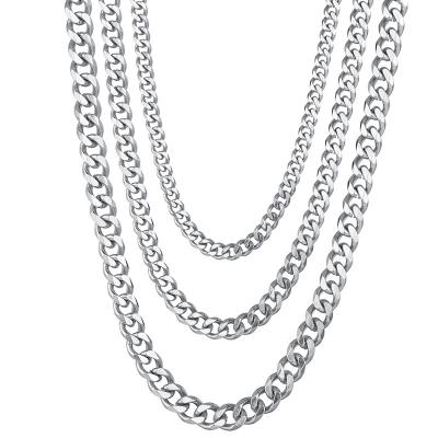 China Wholesale Custom CLASSIC Cuban Link Mens Hip Hop Miami Stainless Steel 14k 18k Gold Plated Cuban Link Chain Necklace Chain for sale