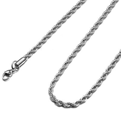 China CLASSIC 316L Stainless Steel Rope Chains 2.5mm 5mm Stainless Steel Men Chain Necklace Women Chains 16inch 36inch for sale