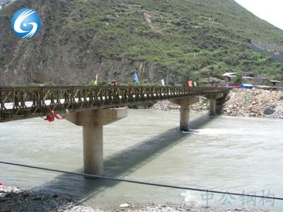 China Muti-span bailey bridge,4 spans,three piers ,long span bailey bridge,CB100 bailey for sale