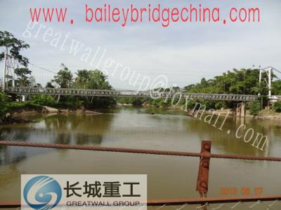 China Big Span Portable Pedestrian Bridge , Steel Cable Suspension Bridge for sale