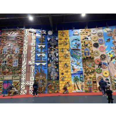 China 1-3 Square Indoor Climbing Wall Kids Gym Wall Climbing With Harness for sale