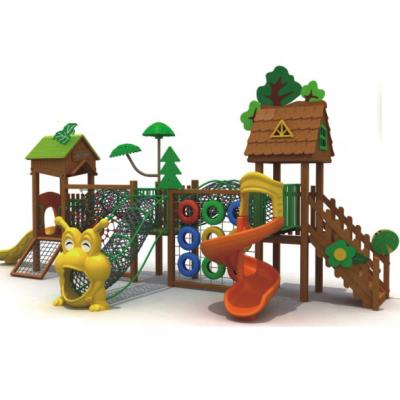 China Wholesale Wooden Kids Playhouse Kids Wooden Playground For Kids Play Outdoor Wooden Theme Parks Equipment for sale