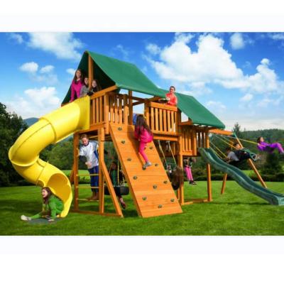 China 1-3 Wooden Children House Wooden Playground Equipment for sale