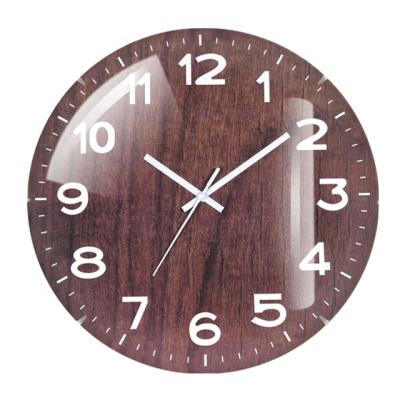 China CREATIVE Wooden Design Frameless Glass Arched Best Home Decorative Gift Turned Plastic Wall Clock for sale