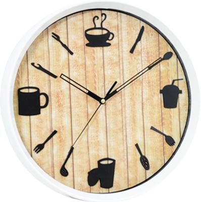 China CREATIVE Color Design 3D Wooden Numbers Round Plastic Wall Clock for sale