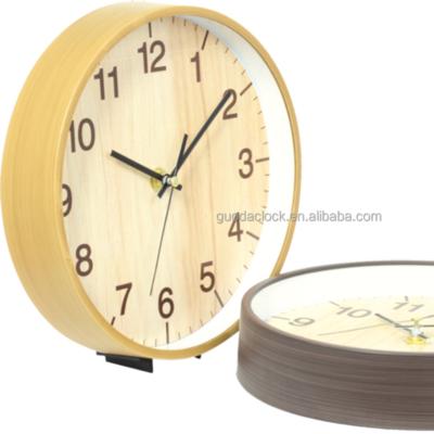 China Modern wooden decorative hot sale gift home 8 inch round table plastic cheap plastic clock for sale