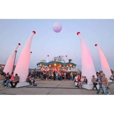 China Indoor / Outdoor Attractive Air Defense Inflatable Tube Led Pillar Inflatable Light Inflatable Spike for sale