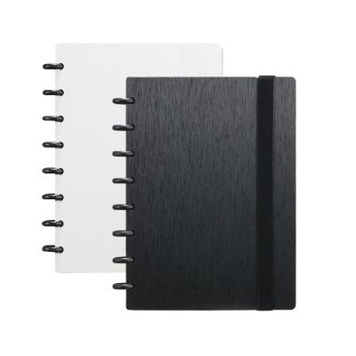 China Disc Binding Custom A5 Size Poly Cover Disc Binding Notebook With Elastic Band for sale