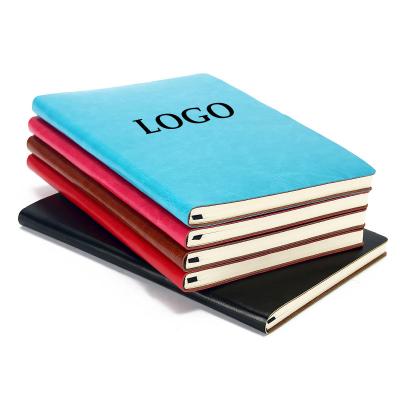 China 100 Sheet Printed Section Sewing Leather Single Line Bulk PU Soft Cover Student School A5 Notebook for sale