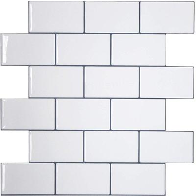 China 12*12 Inch Wall Tile Backsplash 2.5mm Adhesive Wall Tile Peel and Stick Wall Tile Kitchen Bathroom Floor Tiles Thicker Rise Thickness Mosaic for sale