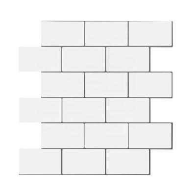 China Waterproof Home Art Wall Tiles 3D Effect Mosaics Sticker 12*12 inch Light grey grout brick wall tiles waterproof for bathroom kitchen for sale