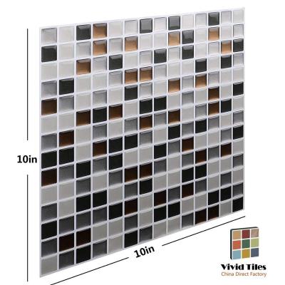 China 3D Decorative Kitchen Backsplash Bathroom Kitchen Wall Tile Peel And Stick Backsplash Adhesive Mosaic Tile for sale