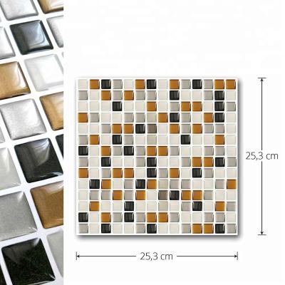 China 3d Parquet Hide And Stick Tiles Cocina / Bano Sensory Vinyl Adhesive Decorativo Mosaico Para 3d Peeled for sale