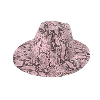 China 2021 New Picture Snakerprint Top Hat Fashion Tweed Jazz Hat Felted Hats For Men And Women for sale