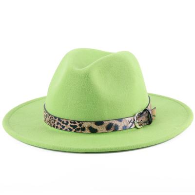 China New Image 2021 Fedora Hats British Image Leopard Grain Hat Fashion Tweed Jazz Hat For Women Men for sale