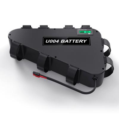 China Factory Electric Bicycle/Scooter/Motorcycle/Golf Cart Triangle Plastic Case 52V 28Ah 30A Lithium eBike Battery Pack Directly For 1000w 1200w E-Bike for sale