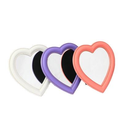 China Princess Girly Mirror Vanity Mirror Heart Shape Desktop Plastic Mirror Series for sale