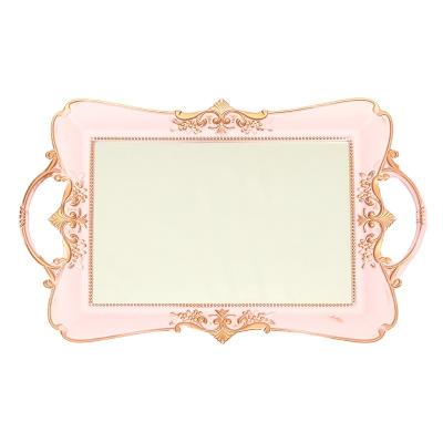 China Viable Wholesale Hotel China Style Bathroom Vintage European Table Centerpiece Decorating Mirror Tray for sale