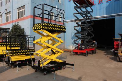 China Yellow Mobile Scissor Lift Table Battery Operated Scissor Lift Lifting Max Height 16m for sale