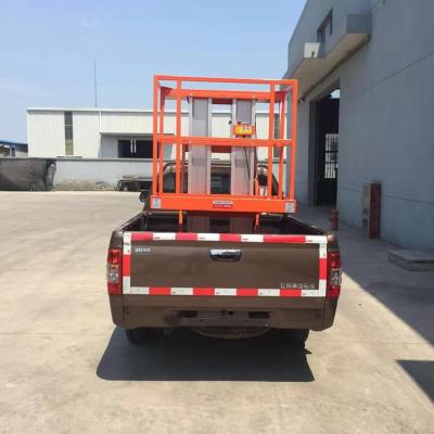 China Aerial Truck Mounted Lift Platform Scissor Lift Automobile Driving Dc Battery for sale