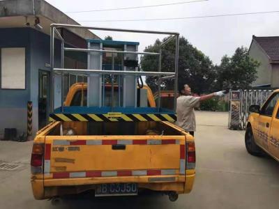 China Aluminum Alloy Truck Mounted Scissor Lift For Outdoor Aerial Clean Or Maintenance for sale