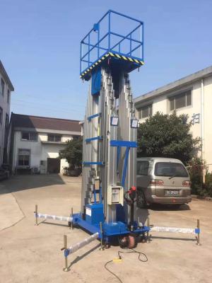 China Outdoor Mobile Aerial Work Platform 10m Motorized Wheel Blue Red Color for sale