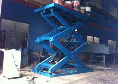 China Loading Dock Pallet Scissor Lift Platforms Scissor Work Platform Blue Color for sale