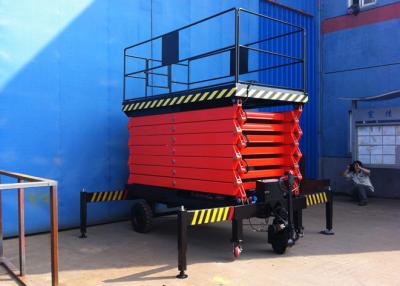 China Heavy Duty Portable Scissor Lift Manganese Scissor Arms Q345B Motorized Wheel for sale