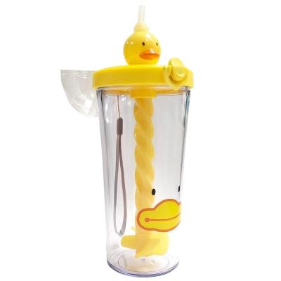 China Safe Hot Sale Viable Duck Durable Water Bottle Yellow Style Cartoon Safe Cute Pattern for sale