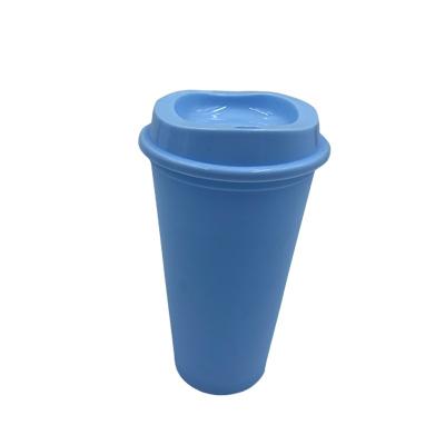 China Hot Cold Wall Straw Lid Coffee Cup Plastic Drinking Amazon Coffee Cup DIY 2022 New Summer Unbreakable Style Double Sided for sale