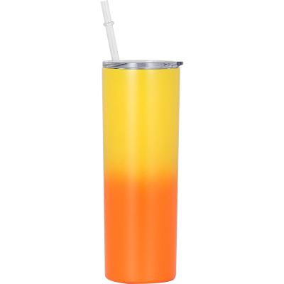 China Wholesale Unbreakable 600ml Customized Color Insulated Vacuum Stainless Steel Straight Tumbler for sale