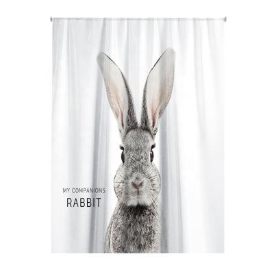 China Sustainable Nordic Animal 3D Printing Bathroom Shower Curtain Waterproof Bath Curtain Shower Set Partition Curtain Set Polyester Fiber Tarpaulin for sale