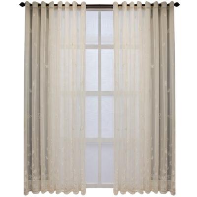 China Thickening Minimalist Luxury Quality Gauze Curtain Yarn Butterfly Relief Gauze Curtain Living Room Bedroom Balcony Light White Curtain for sale