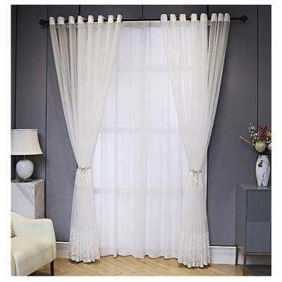 China Float Gauze Curtain Gauze Curtain Gauze Living Room Bedroom Balcony Light Transmission Heat Insulation Sunscreen White Minimalist Curtain for sale