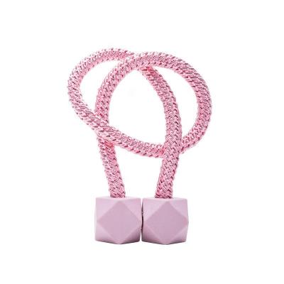 China Minimalist Home Hook Holder Tie Backs Polyester Curtain Silk Magnetic Buckle Multi Color Ball Shape Magnetic Curtain Tiebacks Decorative for sale