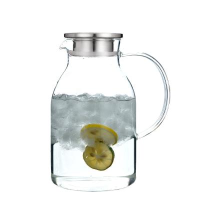 China Viable water jugs with lid kettle tea milk pot simple glass tea set interior ministry use heat-resistant glass jug thicken transparent custom for sale