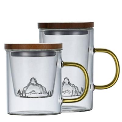 China WITH LID Handle LID Drinks Drinks Cup Milk Tea Mug Beer Mug Creative Bar Glass Cold Shop Home Picnic 350Ml 500ml With Sublimation Glass Mug for sale