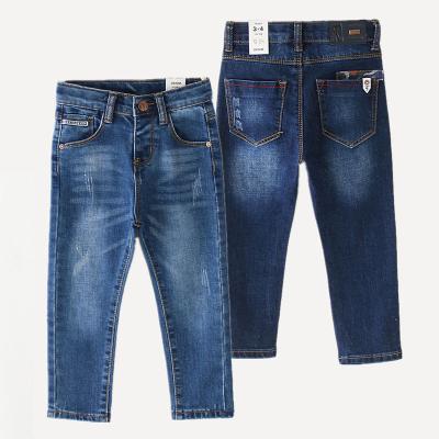 China Wholesale Breathable Children's Jeans Youth Jeans Boys Girls Slim Integral Washed Denim Pants for sale