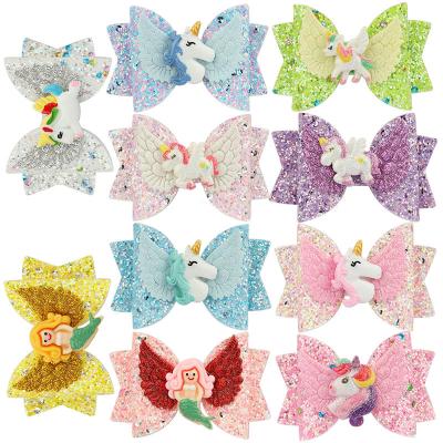 China Cheap Cute PVC Sparkle Kids Hair Clips Sparkle Princess Cartoon Babies Hair Accessories for sale