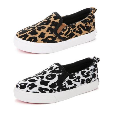 China RTS Leopard Printing Children Unisex Sports Shoes Breathable Canvas Sports Shoes for sale