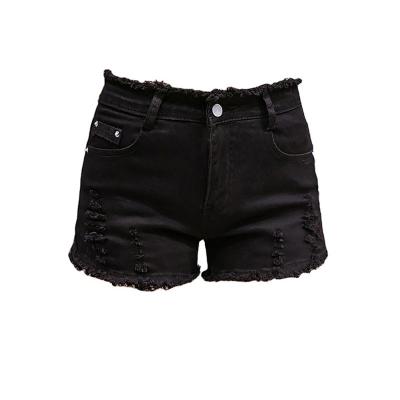 China Fashion Breathable Wholesale Hole Ruffles Ladies Short High Elastic Summer Waist Shorts Hot Women for sale