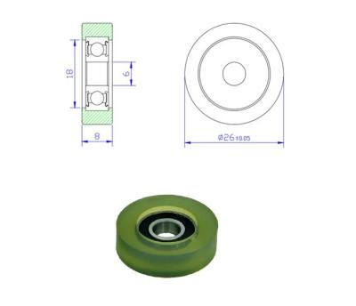 China No Noise Direct And Customized Roller 6*26*8mm Manufacturer 626 2RS Beijing Rubber Size No Noise PU POM Nylon Coated Bearing for sale