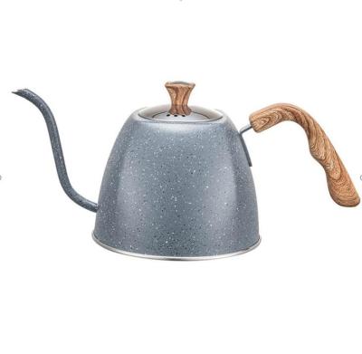 China WITH LID New Design 304 Grade Stainless Steel Coffee Pot Single Walled Drip Coffee Goose Neck Kettle for sale