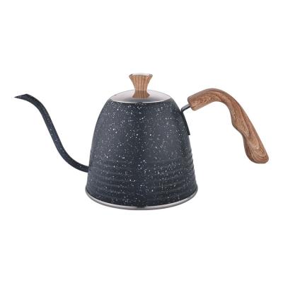 China Sustainable gooseneck pour over coffee kettle coffee maker use for drip coffee and tea stainless steel spill over kettle with mable liner for sale